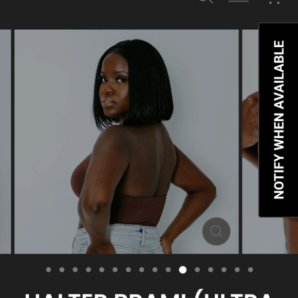 Halter Brami Ultra Crop Top XL BROWN - Picture 2 of 6